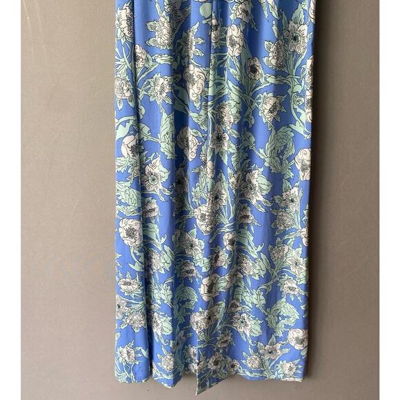 H&M sz 2 blue green halter floral boho maxi sundress‎ - Picture 9 of 10